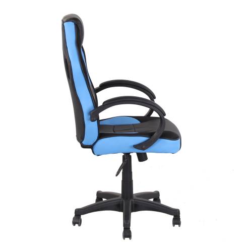 Sedia poltrona gaming ergonomica similpelle nero blu Portimao Sky