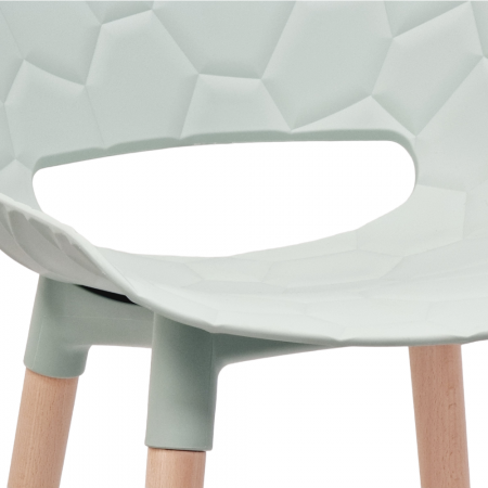 Lot de 4 chaises blanches design nid en polypropylène avec pieds en bois